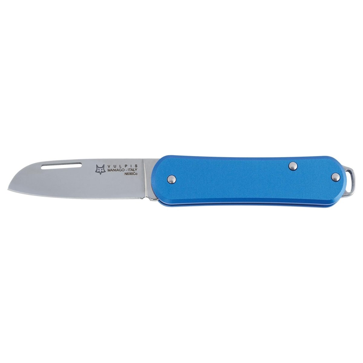 Fox Knives VULPIS FX-VP108 SB Couteau de poche pliant en acier inoxydable N690Co Bleu