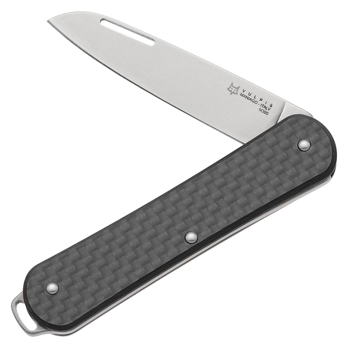 Fox Knives VULPIS FX-VP130 CF Couteau de poche 59-61 HRC Acier inoxydable M390