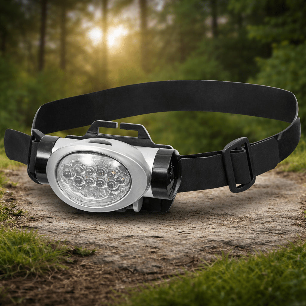 Lampe Frontale Extérieure Fox 8 Blanc 2 LED Rouges Angle Ajustable Anti-éclaboussures Noir