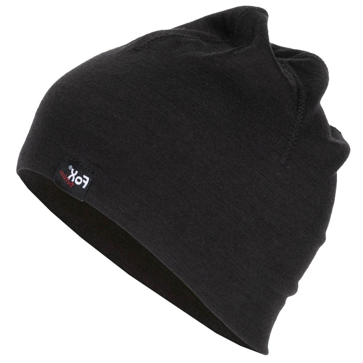 Fox Outdoor Bonnet en laine mérinos léger respirant à séchage rapide Noir