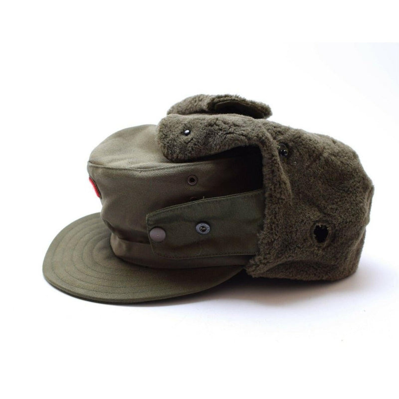 Genuine Austrian Army Military Winter Cap Olive O.D Insignia Badge hat NEW - GoMilitar