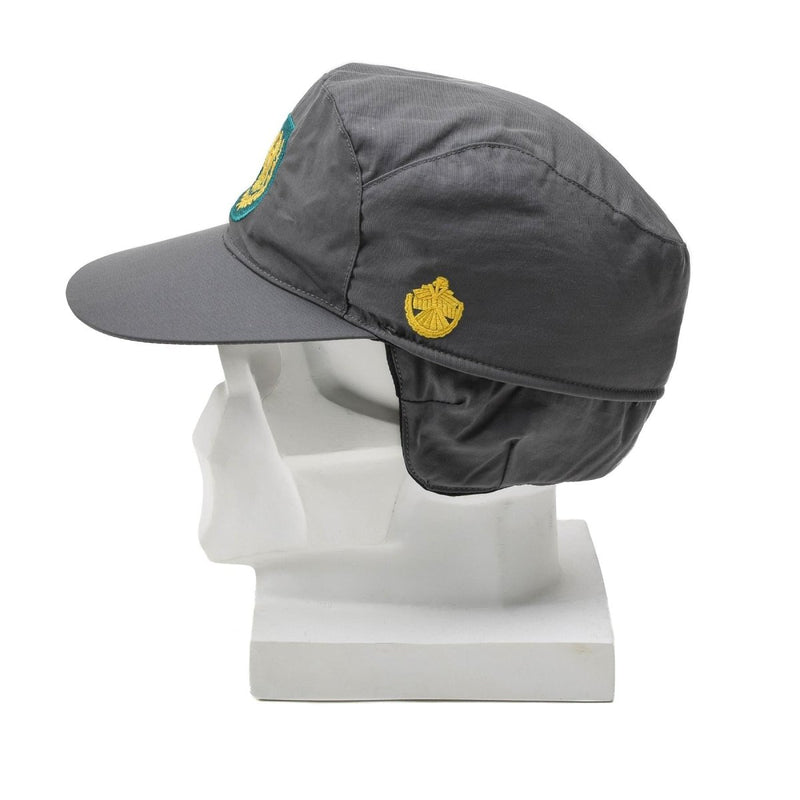 Véritable casquette militaire autrichienne grise GoreTex avec cache-oreilles pliables NEUF