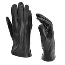 Genuine Belgian army gloves leather black brown military full finger surplus - GoMilitar
