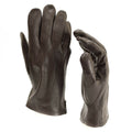 Gants militaires belges authentiques en cuir noir marron, surplus militaire à doigts complets