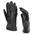 Gants militaires belges authentiques en cuir noir marron, surplus militaire à doigts complets