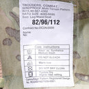 windproof mtp camo british army pants sizing and garment care label