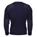 Pull-over en laine bleu militaire britannique authentique, pull commando