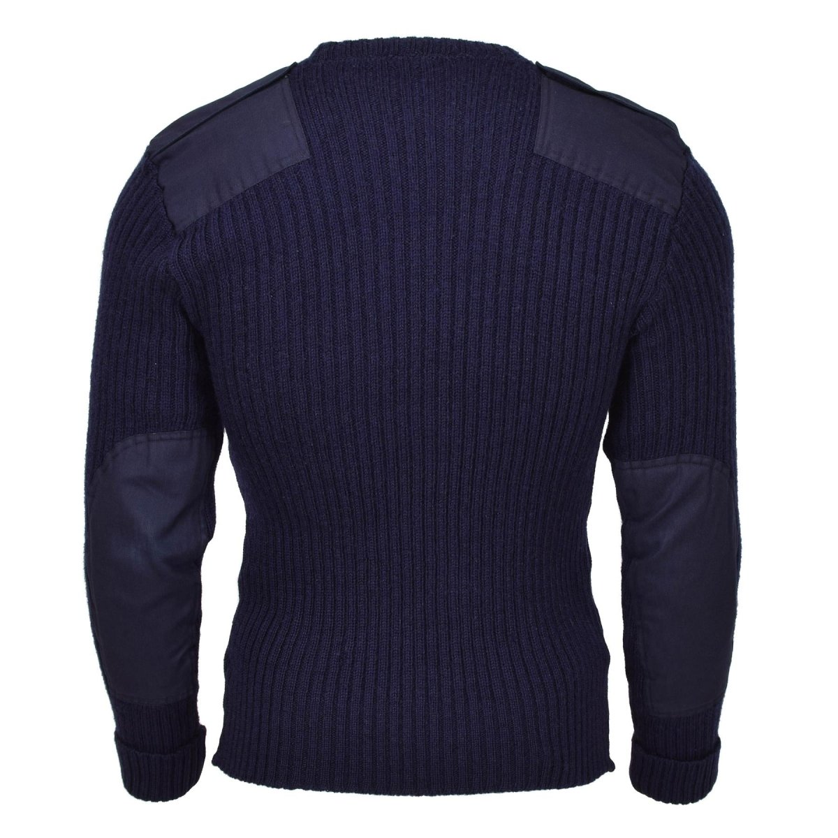 Pull-over en laine bleu militaire britannique authentique, pull commando