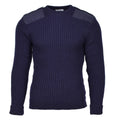 Pull-over en laine bleu militaire britannique authentique, pull commando