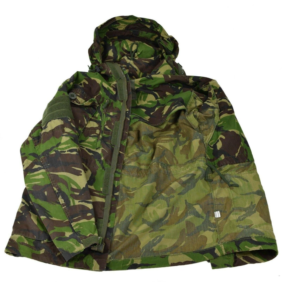 Veste de combat militaire britannique authentique à capuche coupe-vent camouflage DPM