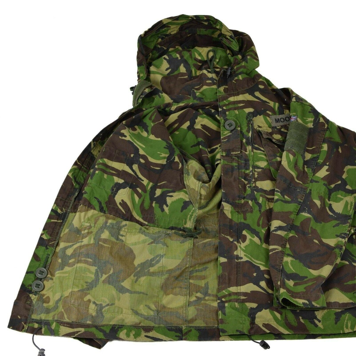 Veste de combat militaire britannique authentique à capuche coupe-vent camouflage DPM