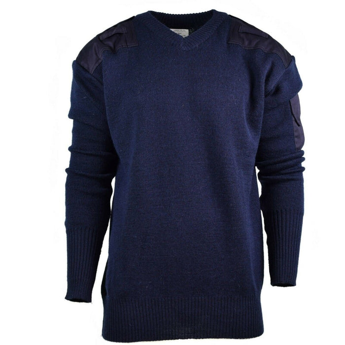 Véritable pull de la police britannique Utility Jumper bleu pull à col en V NOUVEAU - GoMilitar