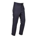 Genuine British police waterproof rain trousers in blue, designed for outdoor wet weather protection and durability.