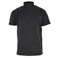Véritable t-shirt de police britannique noir respirant et fonctionnel avec fermeture éclair sur le devant