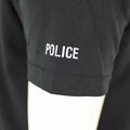 Véritable t-shirt de police britannique noir respirant et fonctionnel avec fermeture éclair sur le devant
