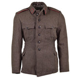 VESTE DE L'ARMÉE BULGARE AUTHENTIQUE EN LAINE UNIFORME DE SURPLUS MILITAIRE GRIS-MARRON