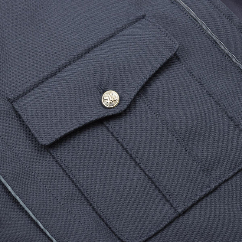 Véritable blouson bleu de l'armée tchèque, boutons argentés, veste militaire décontractée, NEUF