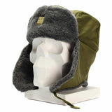 Véritable casquette militaire tchèque, chapeau d'hiver militaire Ushanka, chapeau gris olive avec badge NEUF