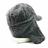 Véritable casquette d'hiver de l'armée tchèque Ushanka chapeau chaud en fourrure grise CZ militaire isignia