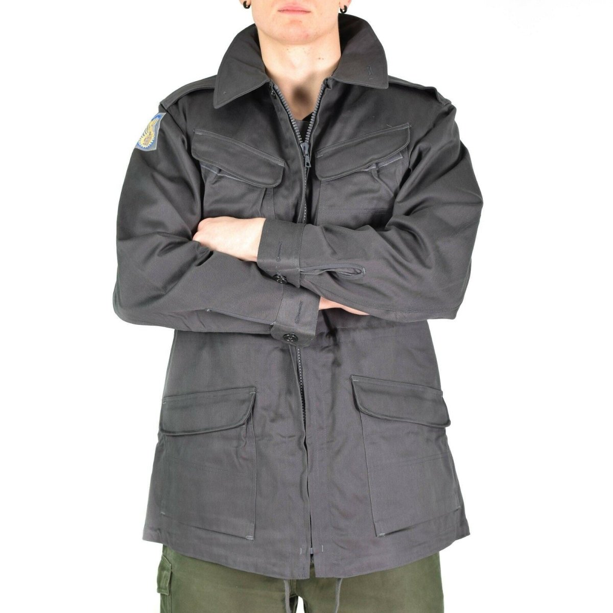 Veste de combat authentique de l'armée danoise M71, surplus militaire gris du Danemark, NEUF