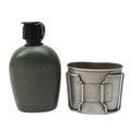 Véritable gourde de l'armée néerlandaise avec pochette et couvercle en acier inoxydable Alice Clips
