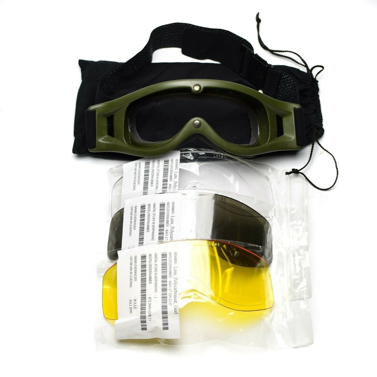 Lunettes de protection des yeux authentiques de l'armée néerlandaise, verres militaires, soleil, sable, vent, NEUF