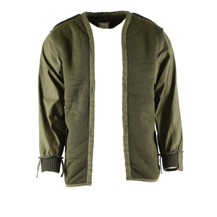 Véritable doublure de parka OD olive de l'armée néerlandaise avec isolation modacrylique pour une protection contre le froid et l'humidité