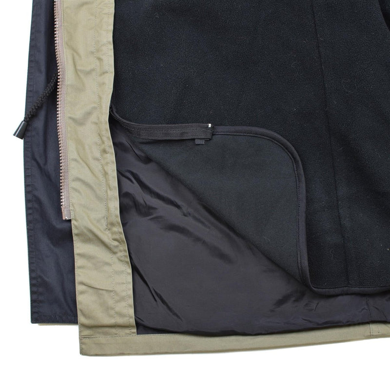 Véritable parka de l'armée hollandaise avec veste d'officier doublée Kaki poches boutonnées