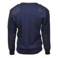 Pull authentique de l'armée néerlandaise en tricot côtelé bleu à col en V, pull militaire excédentaire