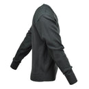 Dark green Genuine Dutch Army commando V-neck sweater pullover with reinforced shoulders and ribbed cuffs.