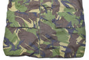 Close-up of Genuine Dutch Army waterproof bi-laminated combat parka in classic DPM camouflage pattern with pockets and zipper.