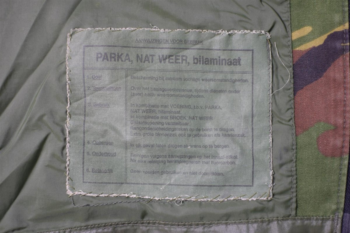 Véritable Parka de Combat Bi-Laminée Imperméable de l'Armée Néerlandaise Camouflage DPM