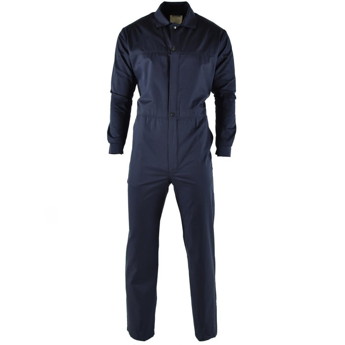 Véritable combinaison militaire bleu marine néerlandaise avec manches longues et fermeture à bouton sur le devant