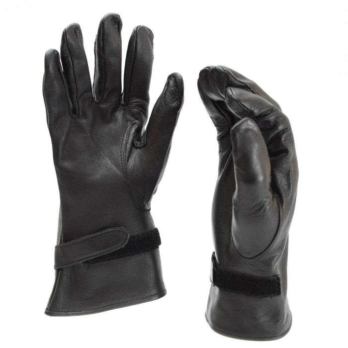 Véritables gants de l'armée française en cuir noir, excédent de France NEUF - GoMilitar