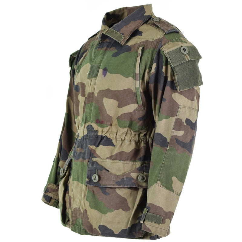 Genuine French army Smock jacket in CCE camo with multiple pockets, reinforced elbows, and adjustable cuffs and waist.