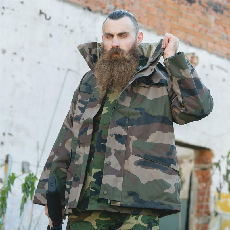 Véritable veste imperméable trilaminée de l'armée française CCE camouflage parka de pluie à capuche NEUF