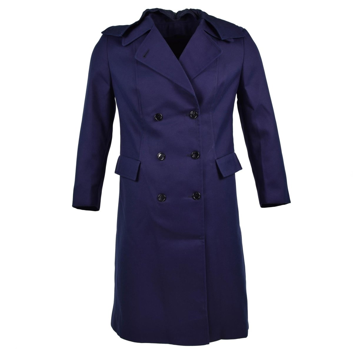 Véritable manteau militaire français Trench-coat de l'armée Veste femme bleu foncé NEUF
