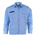 Chemise à manches longues en coton bleu véritable de la police militaire française Gendarme NEUF