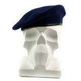 Véritable béret bleu foncé de l'armée allemande, casquette militaire de commandement en laine