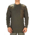Véritable pull de l'armée allemande Commando Jumper Vert Olive Pull Laine NEUF