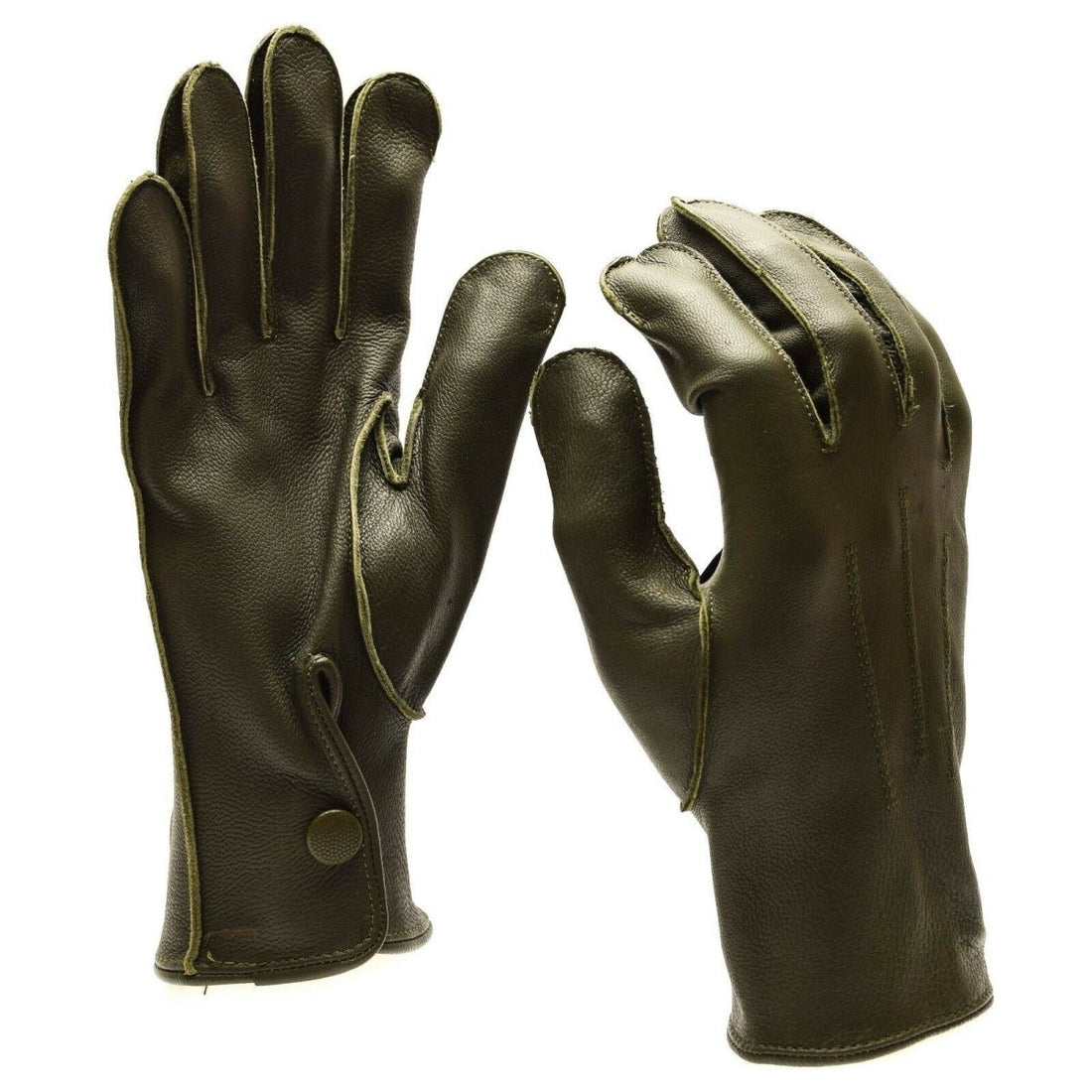 Gants de patrouille OD en cuir véritable de la police allemande authentique Olive OD NEUF Authentique