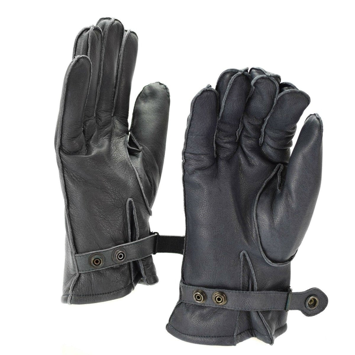 Gants de patrouille en cuir véritable de la police allemande, doublés de laine grise, 100 % chauds pour l'hiver, NEUF