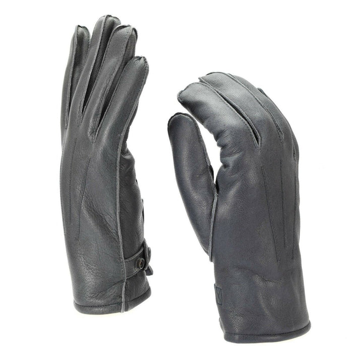 Paire de véritables gants en cuir gris de la police allemande doublés de laine pour plus de chaleur et de durabilité en hiver