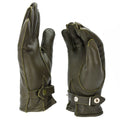 Gants de patrouille en cuir véritable de la police allemande OD doublés d'olive en laine 100% hiver NEUF