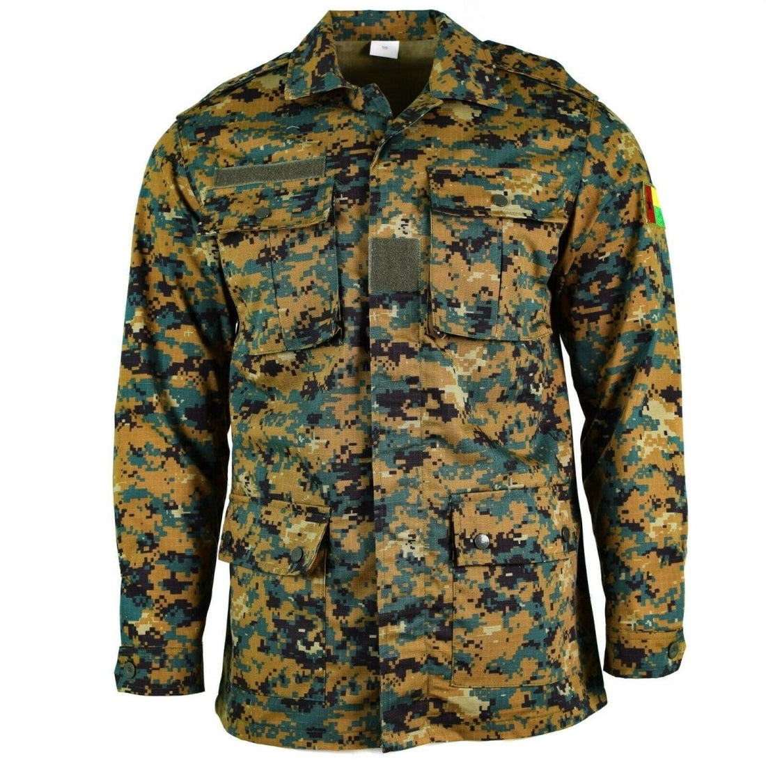 Véritable veste militaire de l'armée de Guinée-Bissau RipStop Digital Savana Camo NEUF