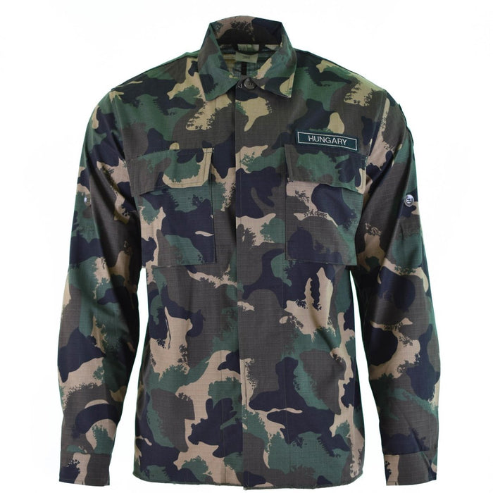 Véritable chemise camouflage M90 ​​de l'armée hongroise avec camouflage quadricolore, manches longues, tissu ripstop, nouveau design militaire.
