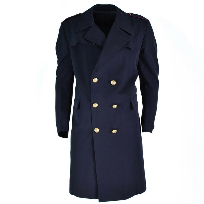 Véritable manteau marine de l'armée italienne noir long officier Italie police laine rayonne NOUVEAU - GoMilitar