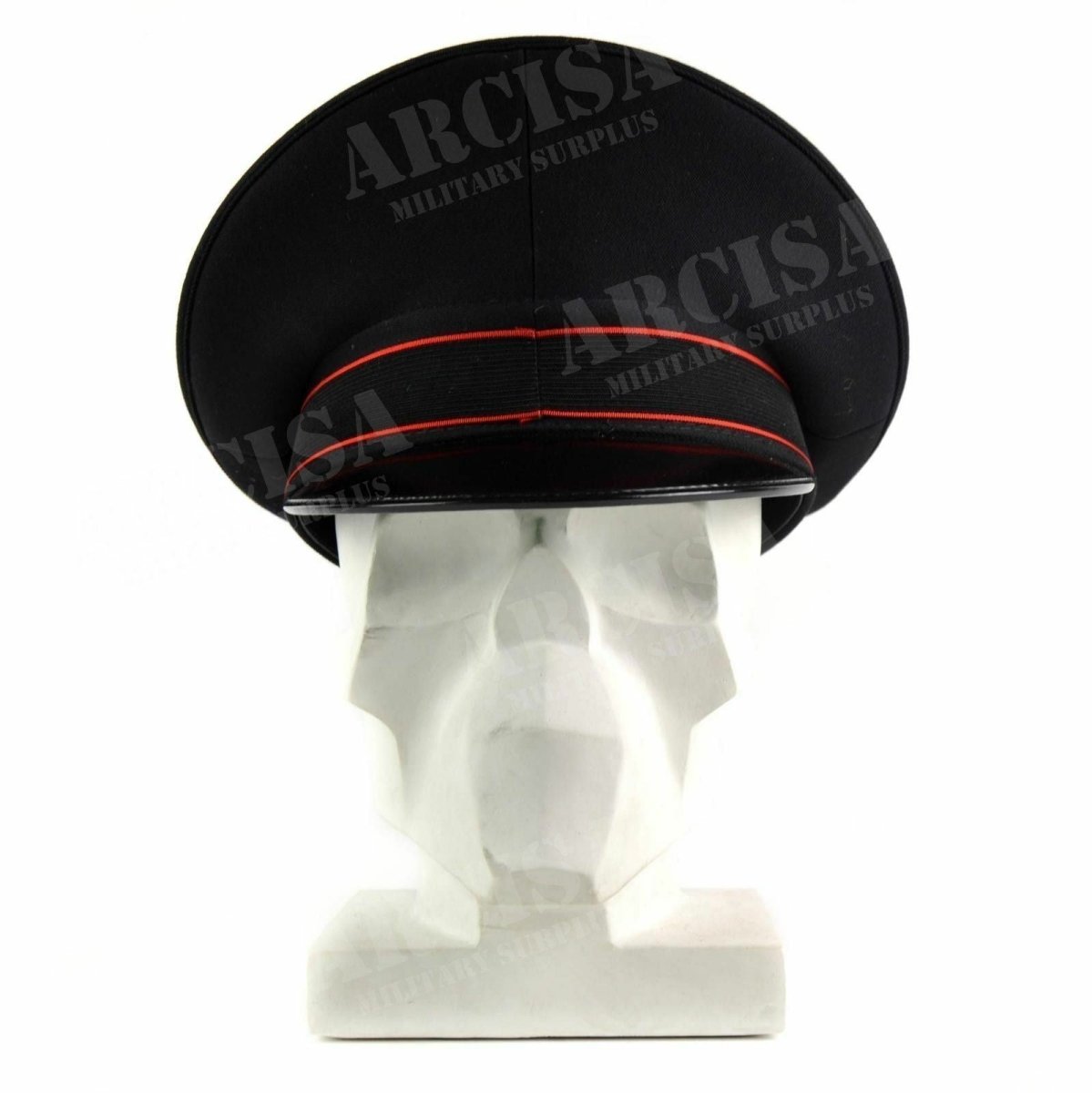 Véritable casquette à visière de l'armée italienne Casquette de police militaire à visière noire NEUF