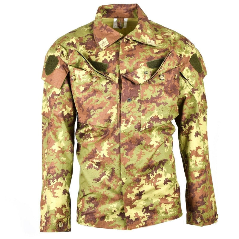 Genuine Italian army Rip Stop Vegetato camo ACU combat field jacket with multiple pockets and durable fabric