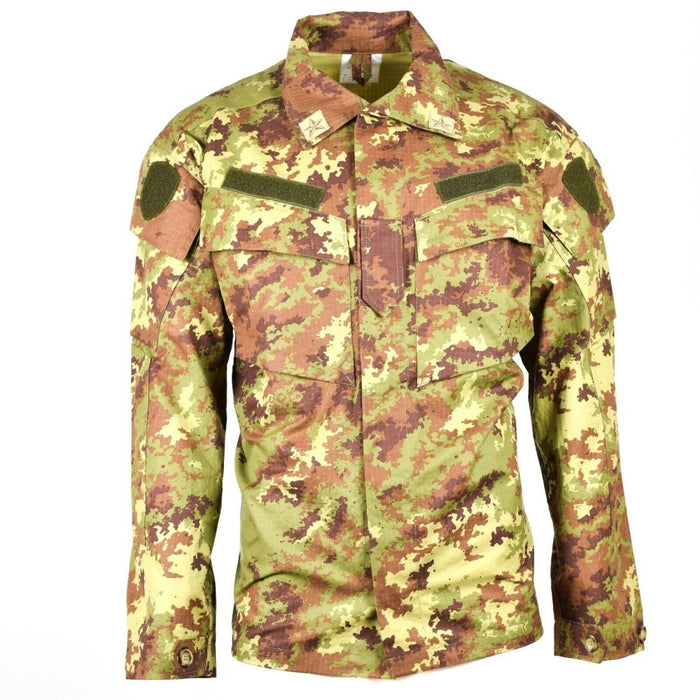 Chemise de combat ACU camouflage végétal anti-déchirure de l'armée italienne avec plusieurs poches et conception en tissu durable